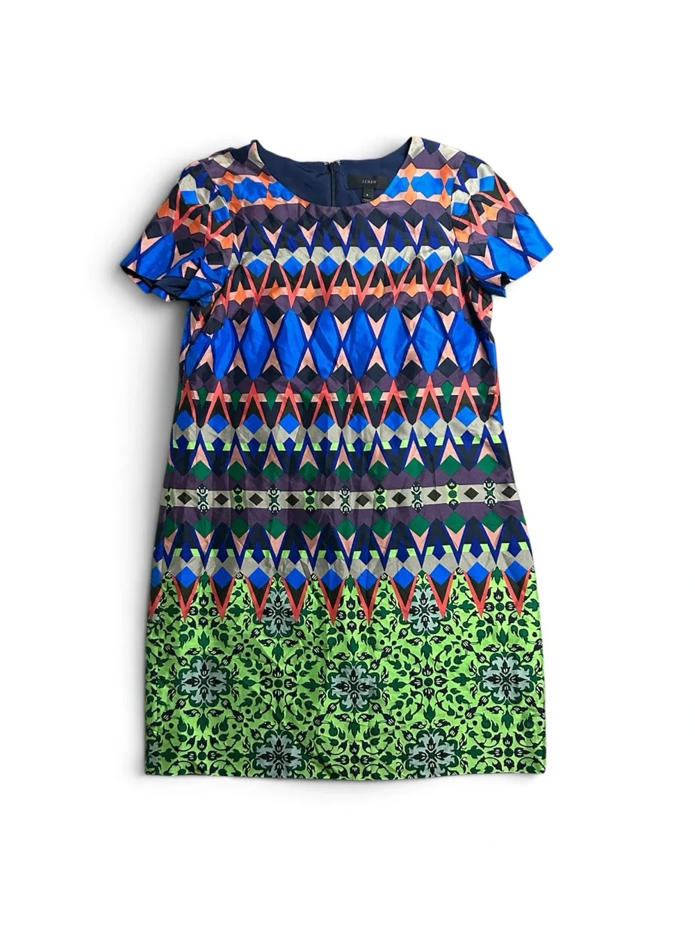 J.Crew Gemstone Geometric Graphic Print Shift Dress. Size 6